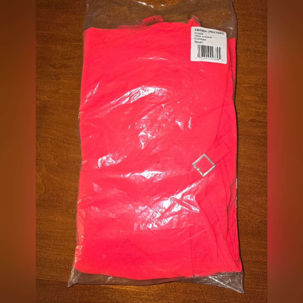 Amanda Uprichard Chloe Jumpsuit – Bright Crimson Red | Size Small | NWT - Picture 10 of 12